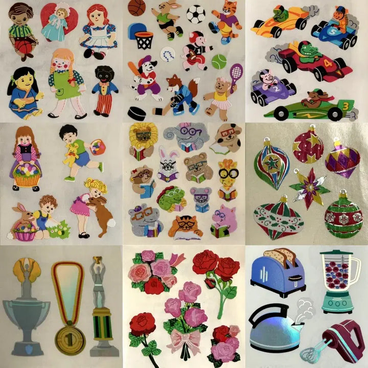 [BUNJANG] Sandy Lion Vintage Sticker Set (9 Stickers) / 샌디라이온 빈티지 고전스티커 희귀제품 1컷 9종세트
