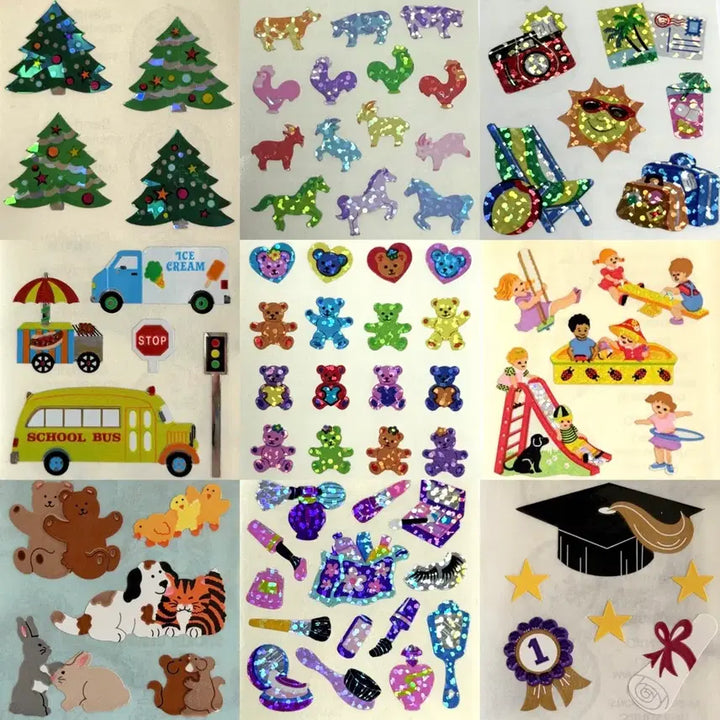 [BUNJANG] Sandy Lion Vintage Sticker Set (9 Pieces) / 샌디라이온 빈티지 고전스티커 희귀제품 1컷 9종세트