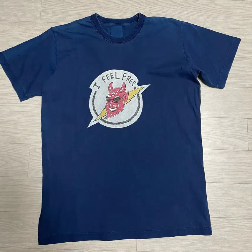[BUNJANG] Bizbeam Indigo Lightning Devil T-Shirt Size 3 / 비즈빔 ict 인디고 라이트닝 데빌 티셔츠 3