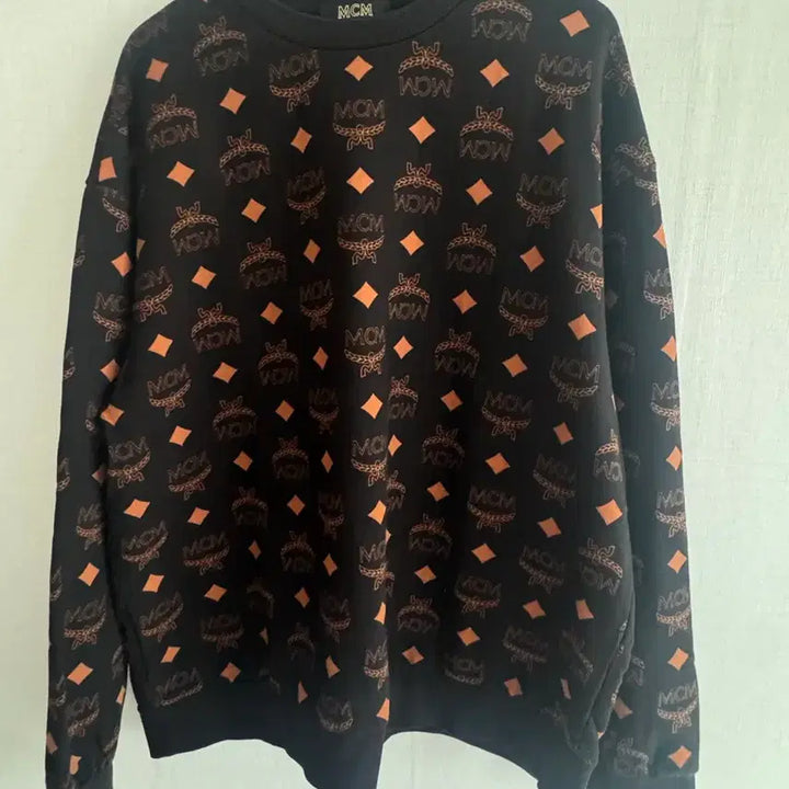 [BUNJANG] MCM Organic Cotton Black Maxi Monogram Print Sweatshirt XXL / MCM 오가닉 코튼 블랙 맥시 모노그램 프린트 스웨트셔츠 xxl