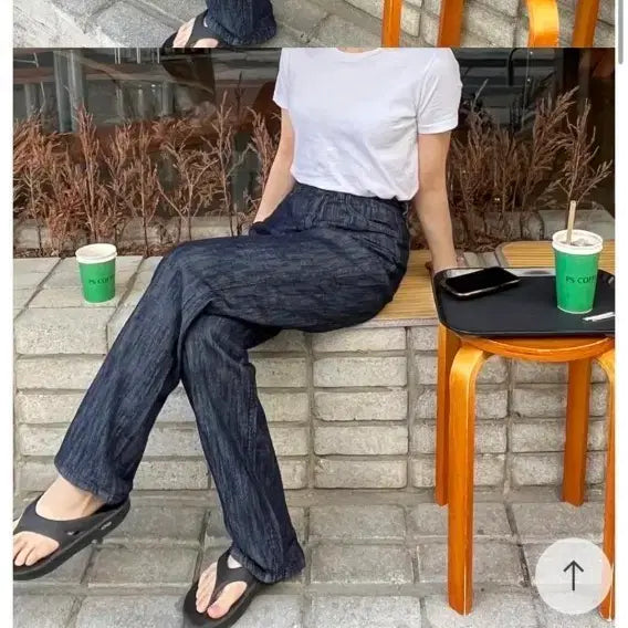 [BUNJANG] Denim Semi-Wide Raw Denim Pants Summer / 데님 세미와이드 생지 팬츠 여름