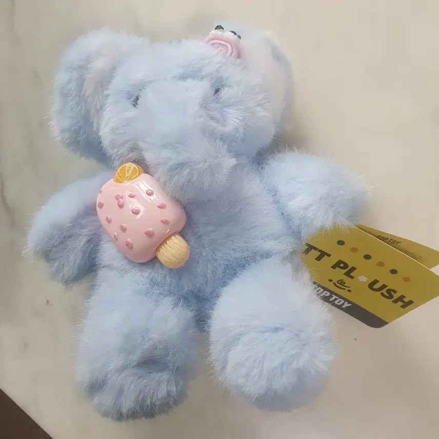 [BUNJANG] Top Toy Sky Blue Elephant Plush Keychain (18cm) / 탑토이 하늘색 코끼리 인형 새상품