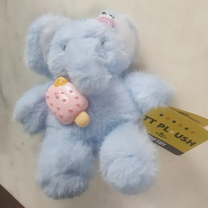 [BUNJANG] Top Toy Sky Blue Elephant Plush Keychain (18cm) / 탑토이 하늘색 코끼리 인형 새상품