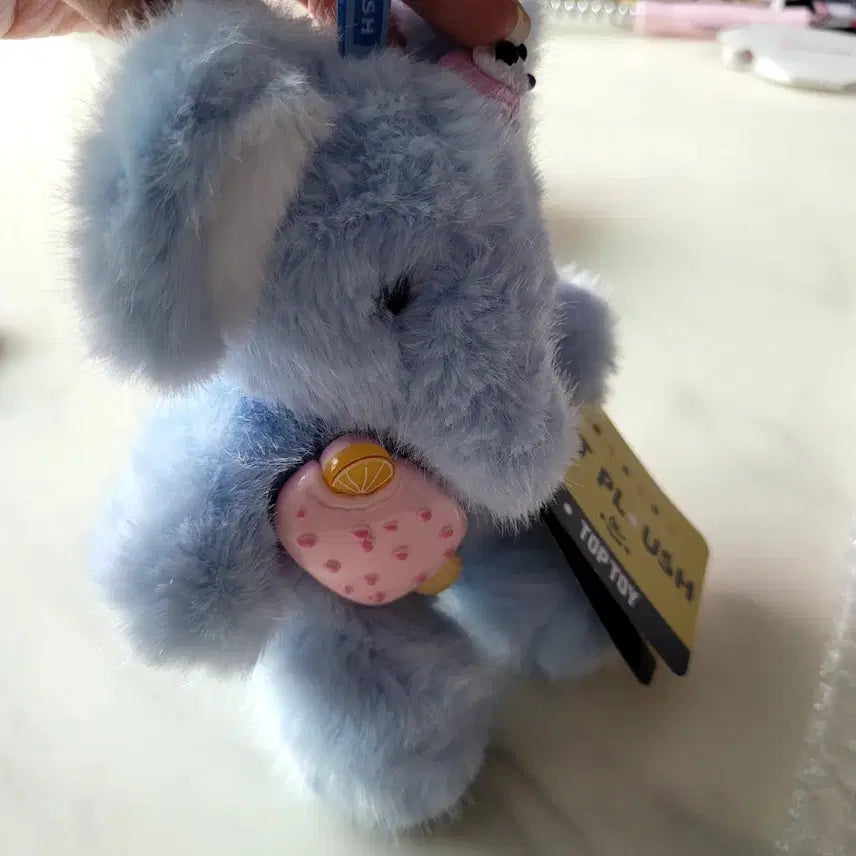 [BUNJANG] Top Toy Sky Blue Elephant Plush Keychain (18cm) / 탑토이 하늘색 코끼리 인형 새상품