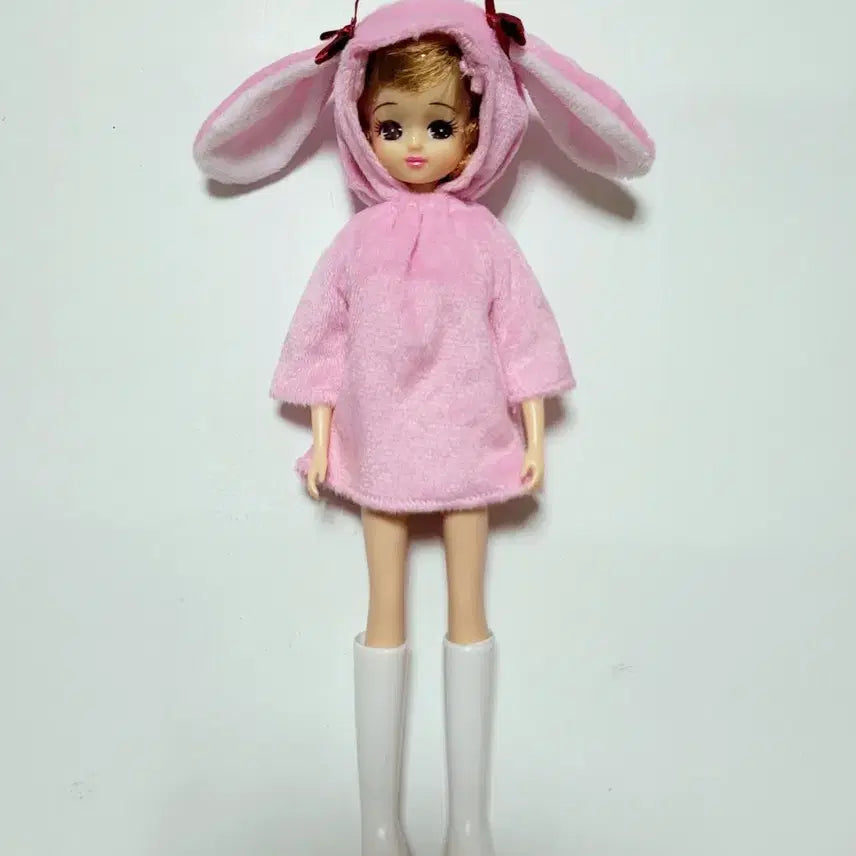 [BUNJANG] Takara Tomy Pink Rabbit Hood Dress Licca Doll / 타카라토미 분홍 토끼 후드 원피스 리카인형