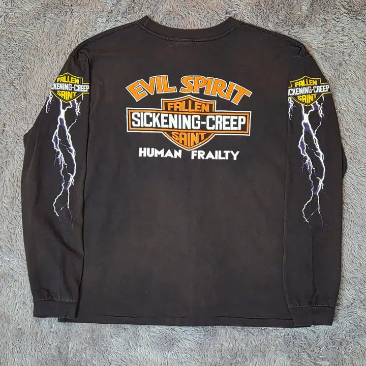 [BUNJANG] Saint Michael 20AW Harley Lightning Long Sleeve T-Shirt / [20AW] 세인트미카엘 할리 라이트닝 롱슬리브 긴팔티셔츠