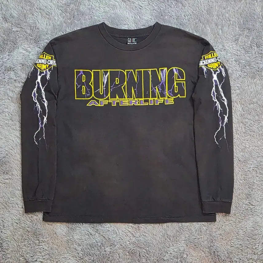 [BUNJANG] Saint Michael 20AW Harley Lightning Long Sleeve T-Shirt / [20AW] 세인트미카엘 할리 라이트닝 롱슬리브 긴팔티셔츠