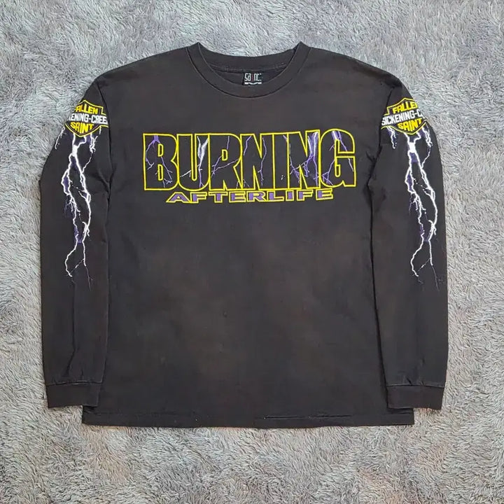 [BUNJANG] Saint Michael 20AW Harley Lightning Long Sleeve T-Shirt / [20AW] 세인트미카엘 할리 라이트닝 롱슬리브 긴팔티셔츠