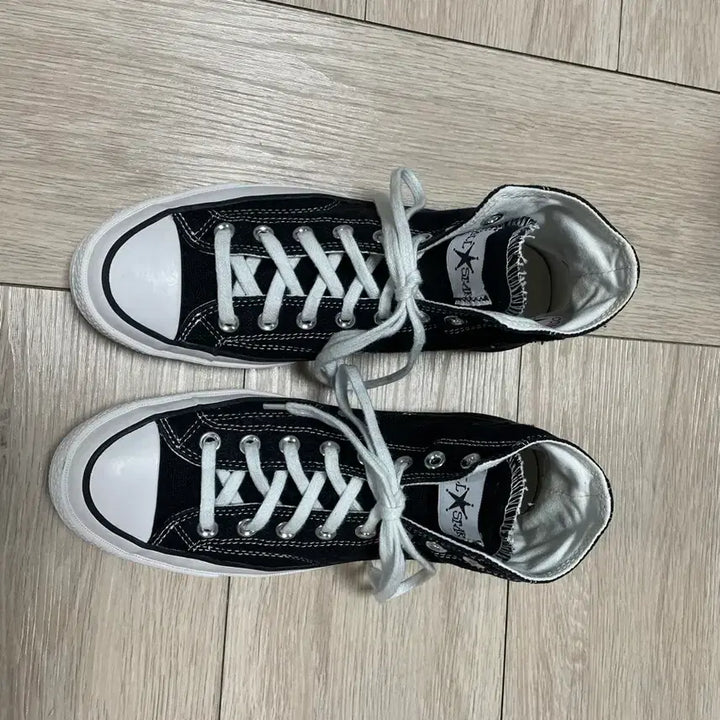 [BUNJANG] Converse x Stussy Chuck 70 High Black Sneakers / 컨버스 X 스투시 척 70 하이 블랙