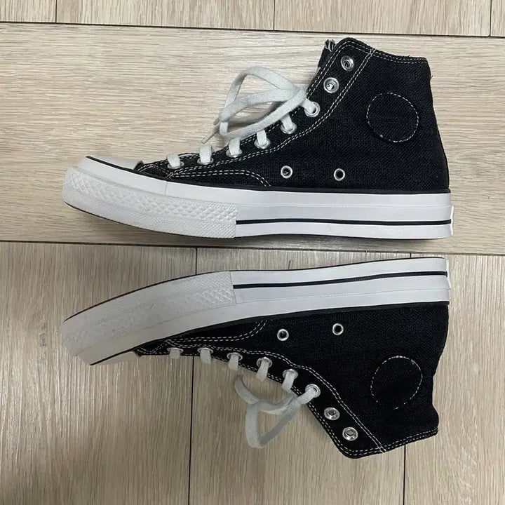 [BUNJANG] Converse x Stussy Chuck 70 High Black Sneakers / 컨버스 X 스투시 척 70 하이 블랙