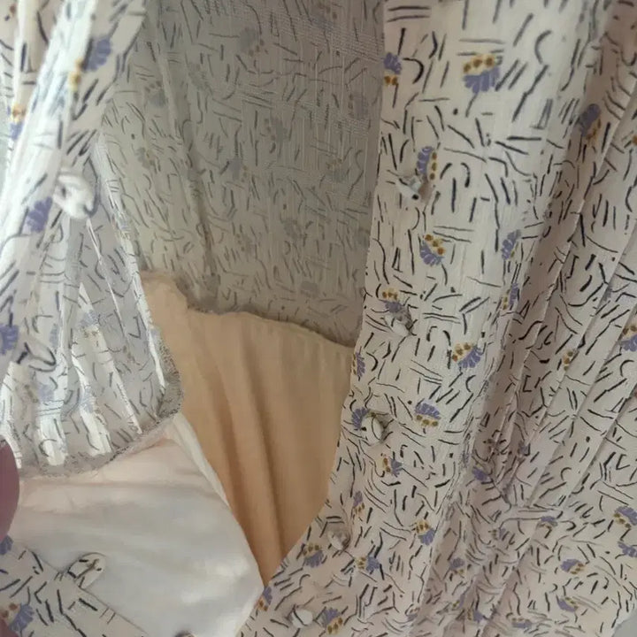 [BUNJANG] Sessun French Vintage Long Dress / Sessun 프렌치 빈티지 롱원피스 / 잔꽃 쉬폰 퍼프원피스