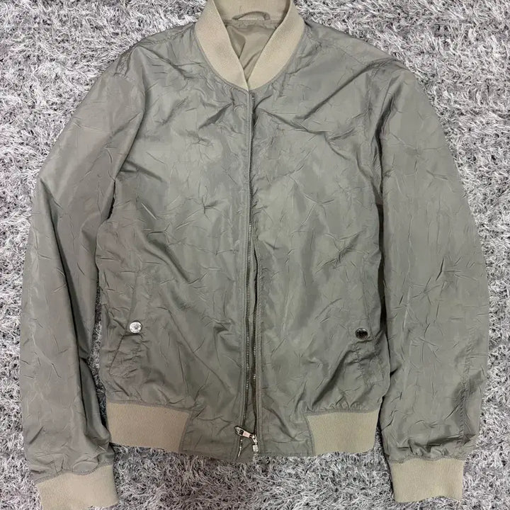 [BUNJANG] Versace Collection Zip-Up Bomber Jacket - Grey / 배르사체 이태리 명품 컬렉션 집업 그레이 봄버 점퍼 자켓 100L