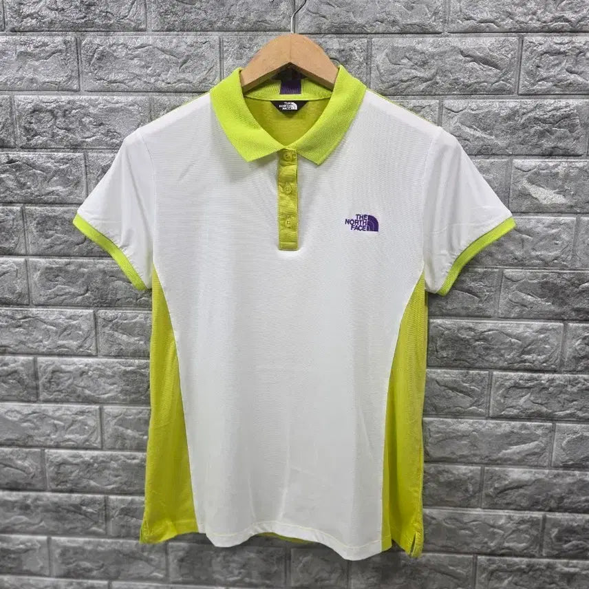 [BUNJANG] The North Face White/Lime Polo T-Shirt Size 95 / 노스페이스 화이트/라임 폴로 반팔 티셔츠  사이즈 95