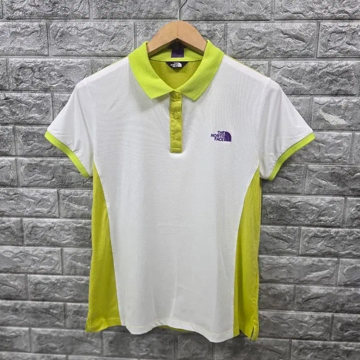 [BUNJANG] The North Face White/Lime Polo T-Shirt Size 95 / 노스페이스 화이트/라임 폴로 반팔 티셔츠  사이즈 95