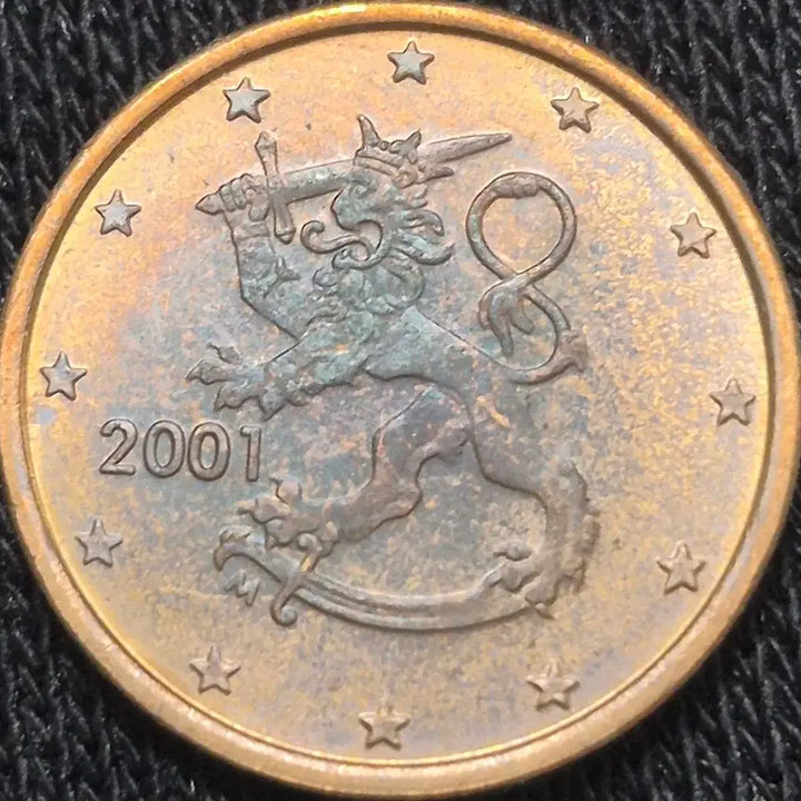 [BUNJANG] 2001 Finland 1 Euro Cent Coin - Uncirculated / 2001년도 핀란드 1유로센트. 완전 미사용. 주화