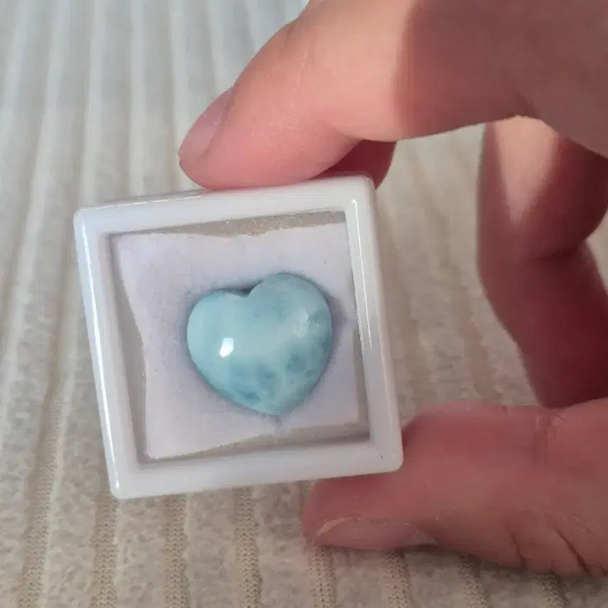 [BUNJANG] Heart Larimar Gemstone / 하트 라리마 원석 보석 나석 천역석