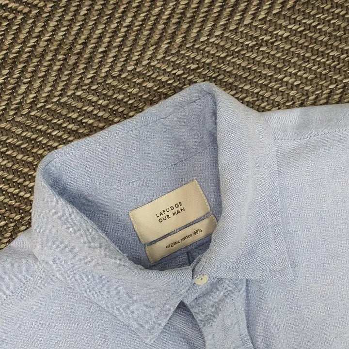 [BUNJANG] Lafer Store Oversized Short-Sleeve Shirt Blue L (Fits 105-110) / 라퍼지스토어 오버핏 셔츠 남방 남자105~110
