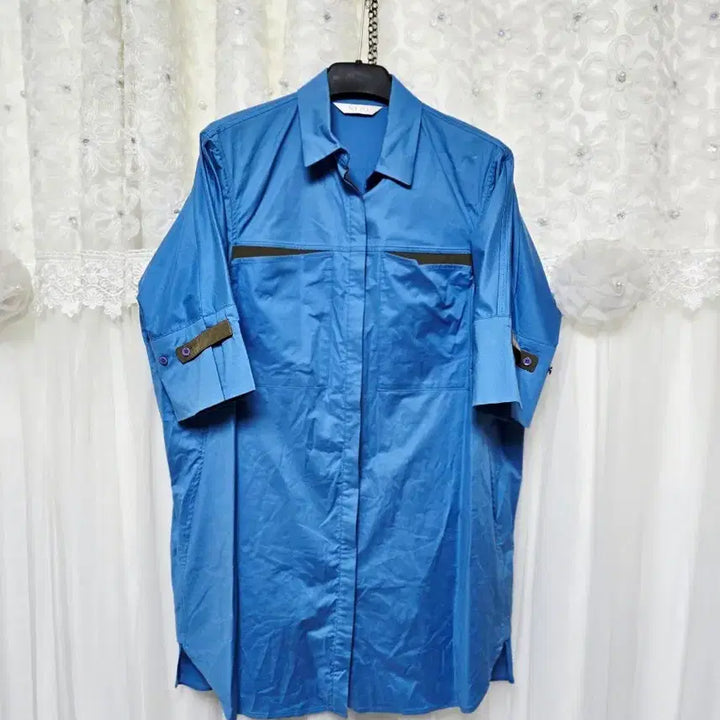 [BUNJANG] SJSJ Boxy Shirt Cobalt Blue Cotton Blend / 한섬)SJSJ 박시 셔츠