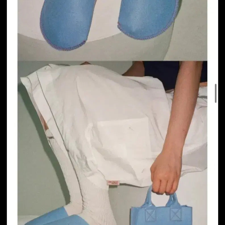 [BUNJANG] Frankly Mini Slipper &amp; Bag Set / 프랭클리 미니 슬리퍼 &amp; 가방 세트