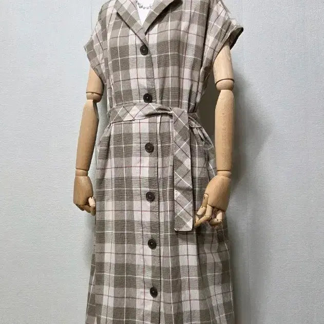 [BUNJANG] 8seconds Checked Long Dress L / 에잇세컨즈 체크 롱 원피스 L