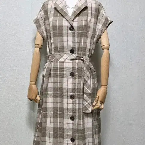 [BUNJANG] 8seconds Checked Long Dress L / 에잇세컨즈 체크 롱 원피스 L
