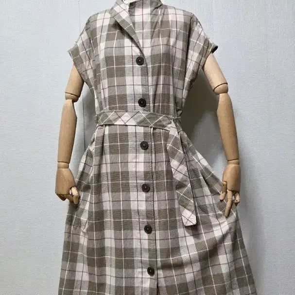 [BUNJANG] 8seconds Checked Long Dress L / 에잇세컨즈 체크 롱 원피스 L