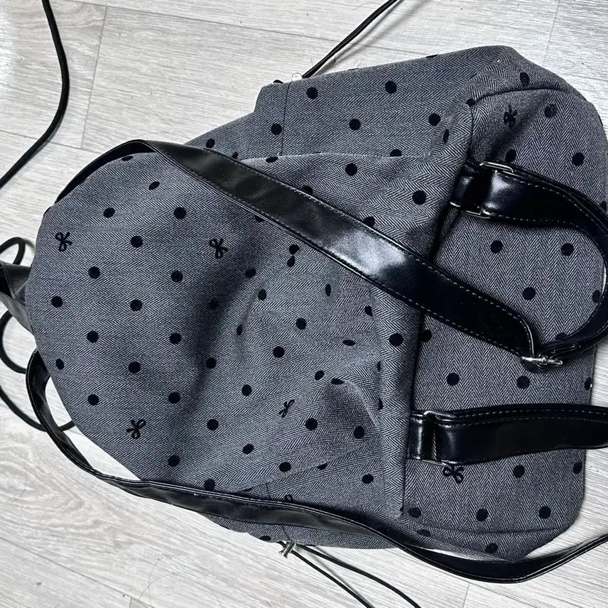 [BUNJANG] Dot Grey Backpack Bag / 에이블리 도트 그레이백팩 가방