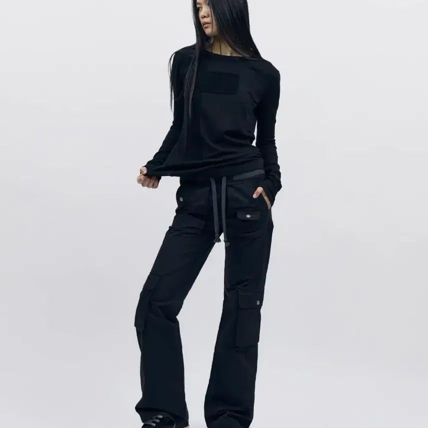 [BUNJANG] Arkham Flare Cargo Pocket Pants (Black) / 아캄 Flare Cargo Pocket Pants (Black)