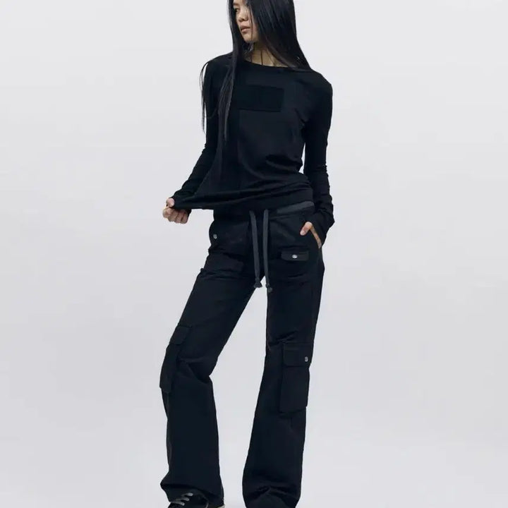 [BUNJANG] Arkham Flare Cargo Pocket Pants (Black) / 아캄 Flare Cargo Pocket Pants (Black)