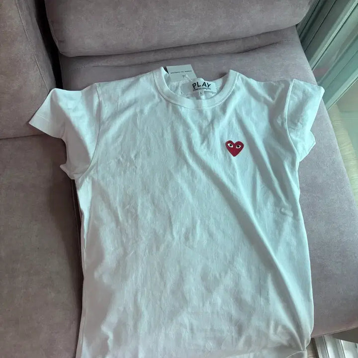 [BUNJANG] Comme des Garçons White Half Sleeve T-Shirt / 꼼데 가르송 흰색 반팔티