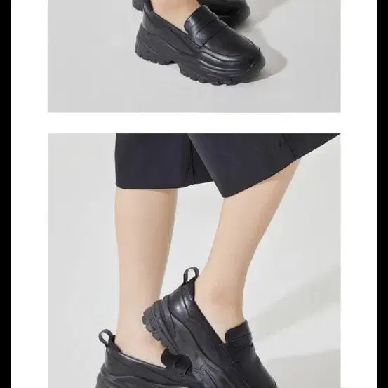 [BUNJANG] Mook Cowhide Leather Loafer Sneakers Platform Shoes / 무크 소가죽 로퍼 스니커즈 통굽 240 245