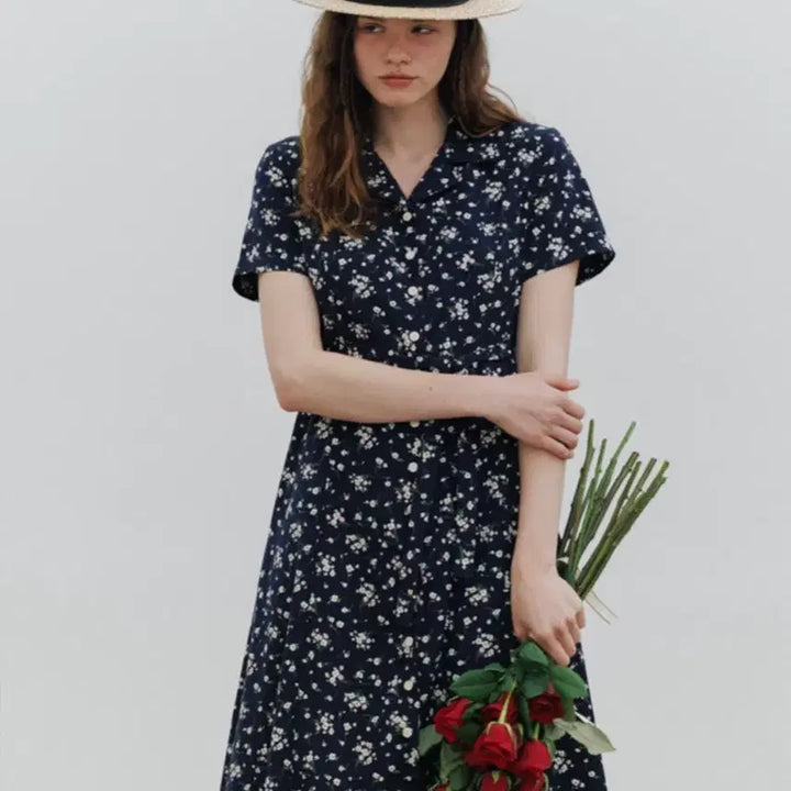 [BUNJANG] Sienne Jolie Jardin One-Piece Dress - Navy / 시엔느 Jolie jardin onepiece - navy