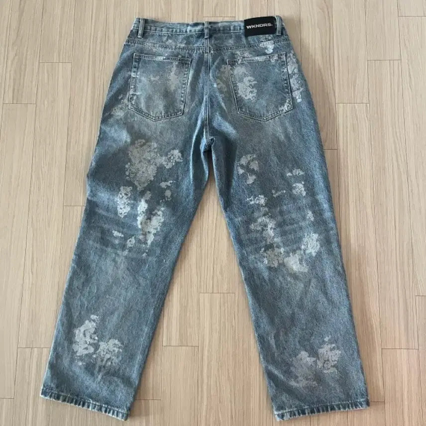 [BUNJANG] Wekanders Skull Coated Denim Pants XL / 위캔더스 skull coated denim pants