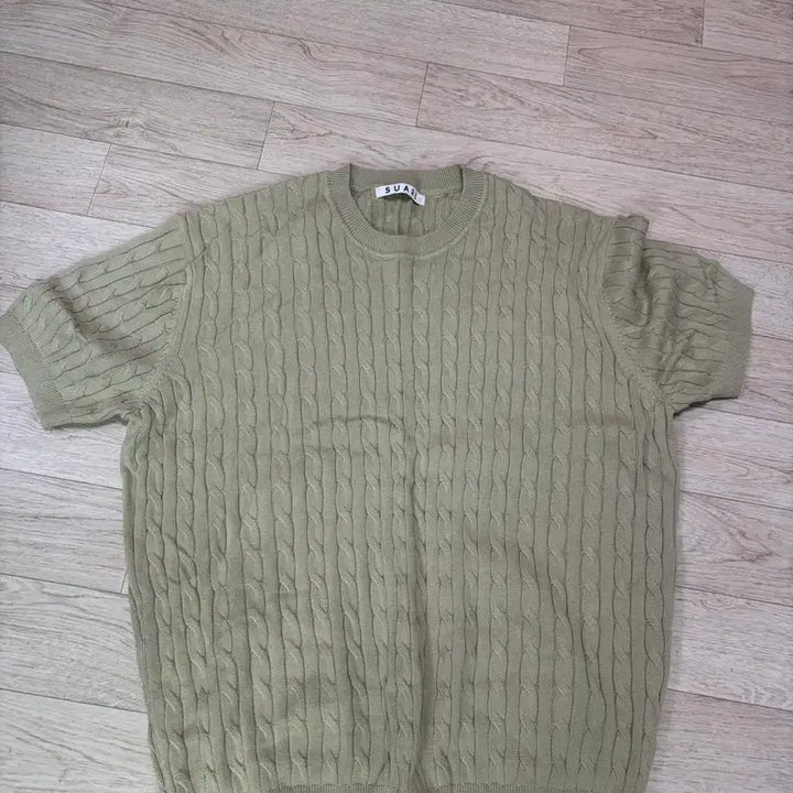 [BUNJANG] Suare Twisted Short-Sleeve Knit Beige / (M) 수아레 꽈배기 반팔 니트 베이지