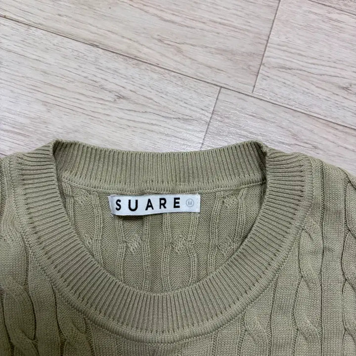 [BUNJANG] Suare Twisted Short-Sleeve Knit Beige / (M) 수아레 꽈배기 반팔 니트 베이지