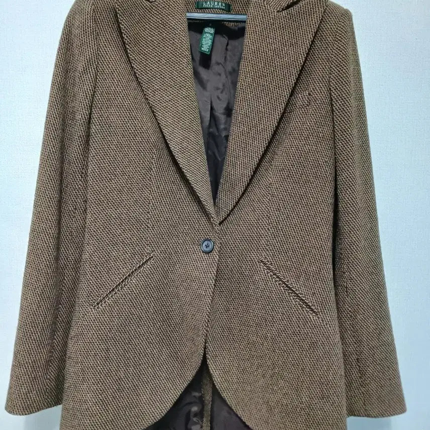 [BUNJANG] Lauren Ralph Lauren Brown Herringbone Jacket / 로렌 랄프로렌 브라운 헤링본 자켓