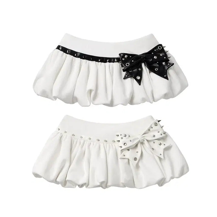 [BUNJANG] Cfierce Studded Ribbon Pumpkin Balloon Mini Skirt / CFIERCE 씨피어스 스터드 장식 리본 호박 벌룬 미니스커트