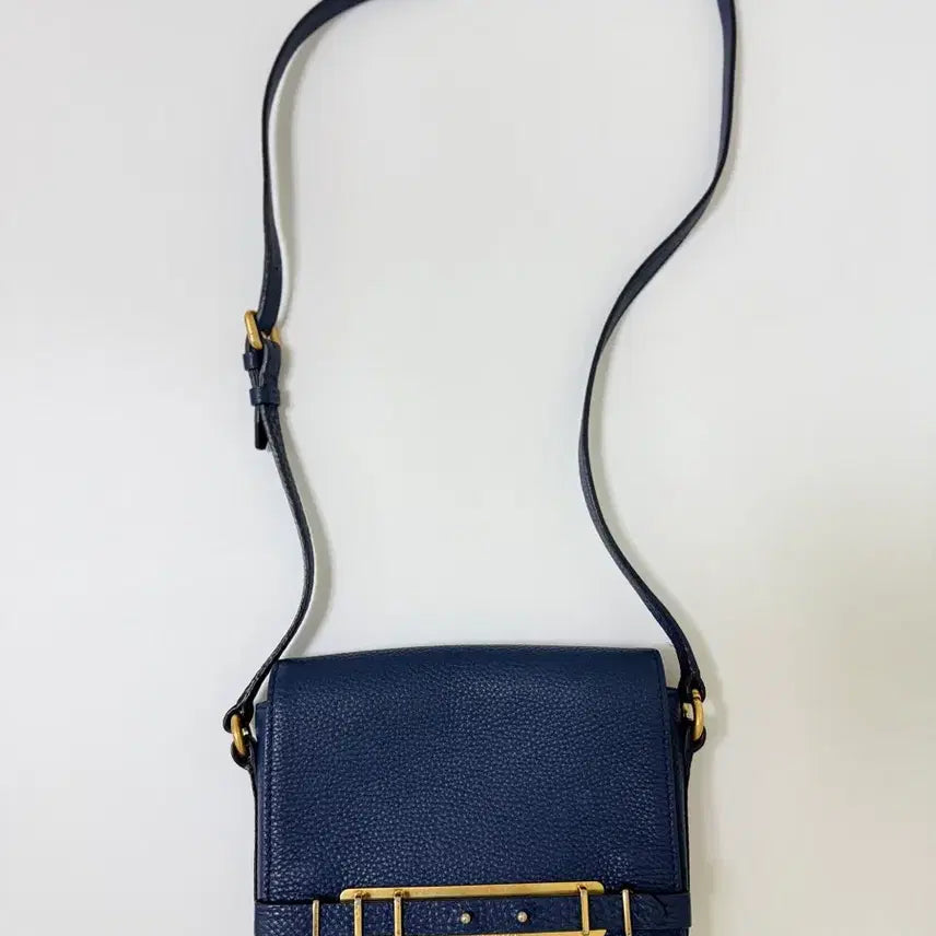 [BUNJANG] Jill Stuart Navy Leather Crossbody Bag / 질스튜어트 네이비 가죽 크로스백