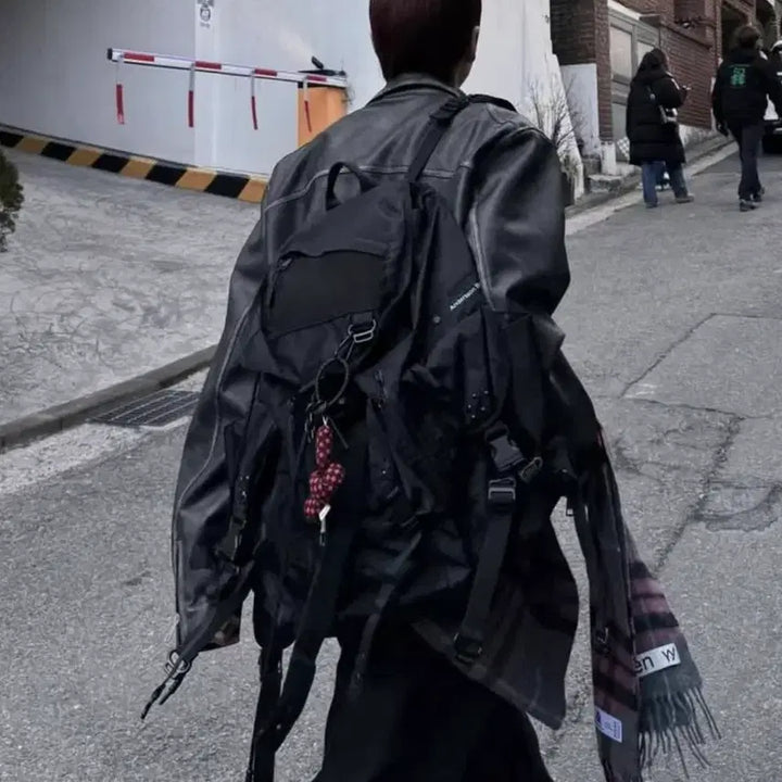 [BUNJANG] ZARA Washed Leather Jacket / 자라 워싱 가죽 레더 자켓