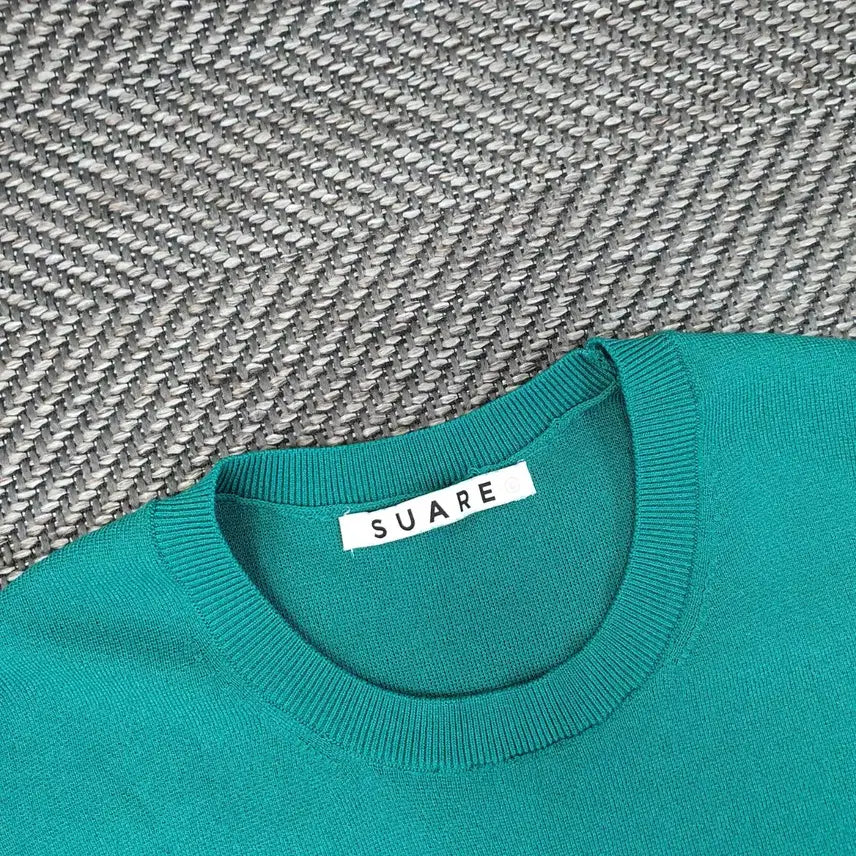 [BUNJANG] Suare Viscose Knit Short Sleeve T-Shirt Men&