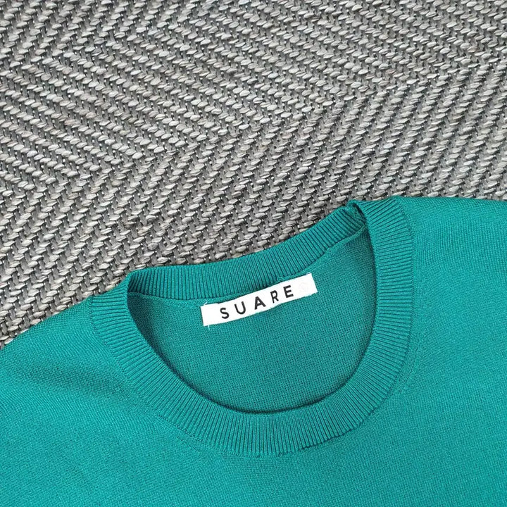 [BUNJANG] Suare Viscose Knit Short Sleeve T-Shirt Men&