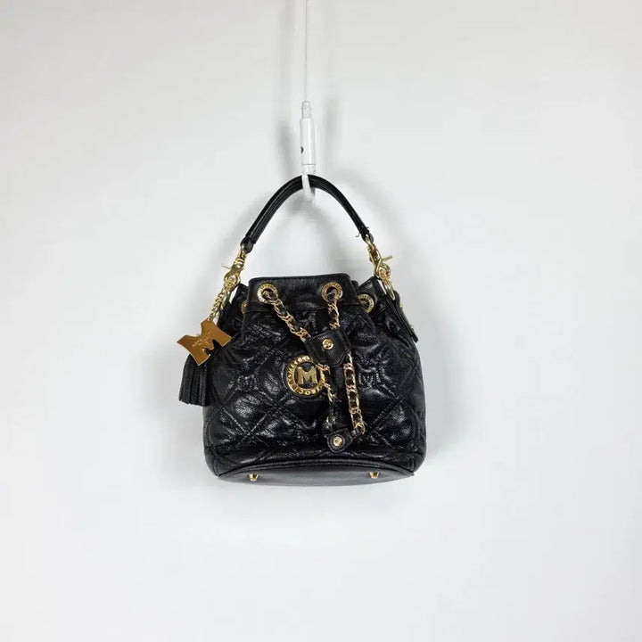 [BUNJANG] Met Citty Quilted Bucket Bag Black / 메트로시티 퀼팅 버킷백 복조리백 토트백 금장 블랙 0511