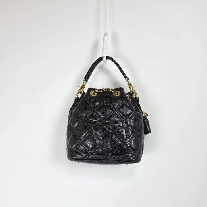 [BUNJANG] Met Citty Quilted Bucket Bag Black / 메트로시티 퀼팅 버킷백 복조리백 토트백 금장 블랙 0511