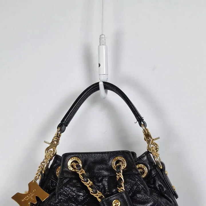 [BUNJANG] Met Citty Quilted Bucket Bag Black / 메트로시티 퀼팅 버킷백 복조리백 토트백 금장 블랙 0511