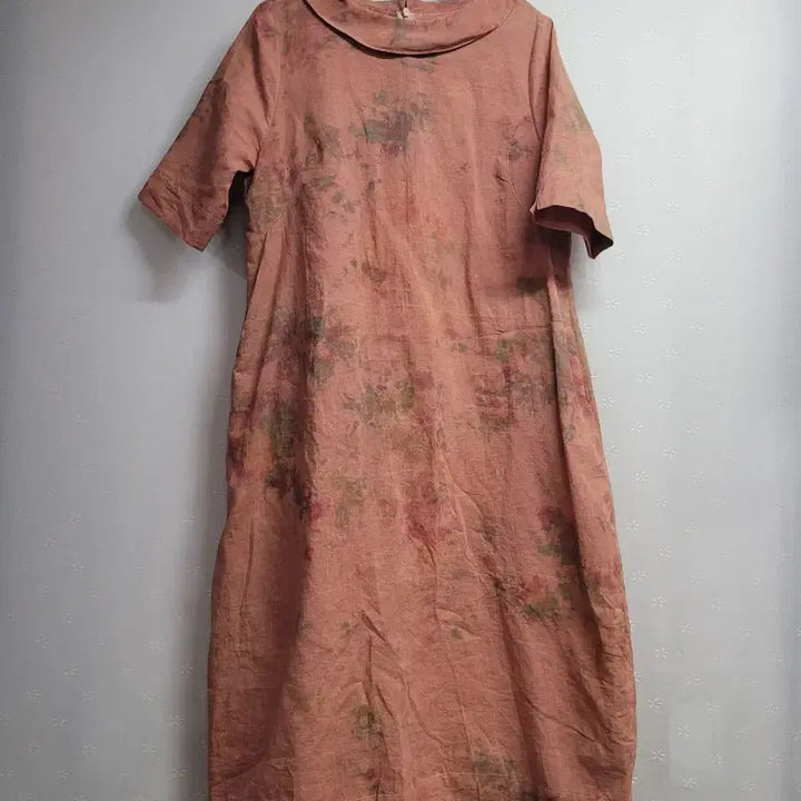 [BUNJANG] Floral Pattern Short Sleeve Long Dress / 55~66)플라워 패턴  반팔 원피스