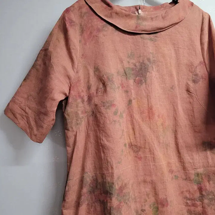 [BUNJANG] Floral Pattern Short Sleeve Long Dress / 55~66)플라워 패턴  반팔 원피스