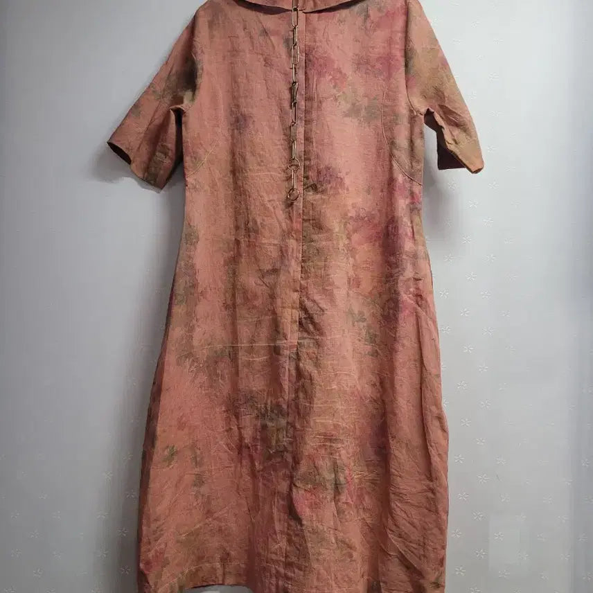 [BUNJANG] Floral Pattern Short Sleeve Long Dress / 55~66)플라워 패턴  반팔 원피스