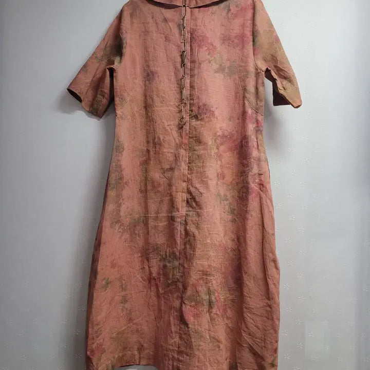 [BUNJANG] Floral Pattern Short Sleeve Long Dress / 55~66)플라워 패턴  반팔 원피스