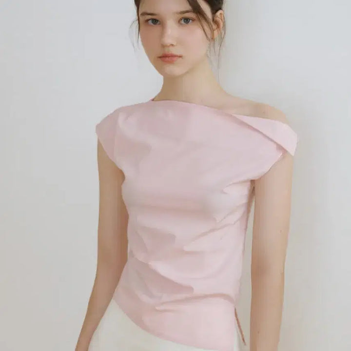[BUNJANG] REORG One Shoulder Blouse Pink / REORG 쎄 원숄더 블라우스 핑크