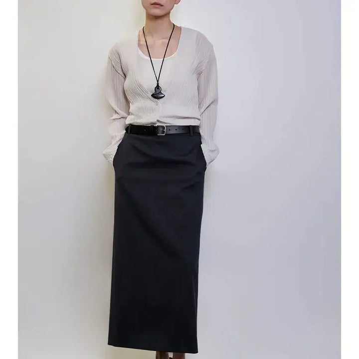 [BUNJANG] Moonlee Pleats Set (Cardigan, Top, Skirt) / 문리 플리츠 셋업(가디건,탑s,스커트)